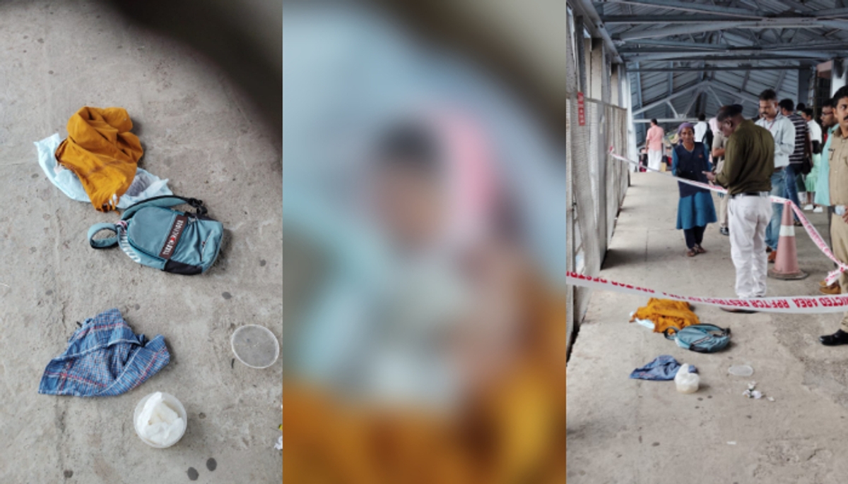 newborn baby dead body found in school bag on railway over bridge doctors said that its a premature baby, police intensified the search