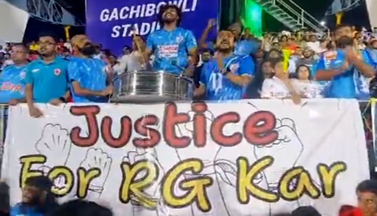 football Justice for RG Kar banners surface during India's heartbreaking 0-3 Intercontinental Cup loss to Syria (WATCH) snt