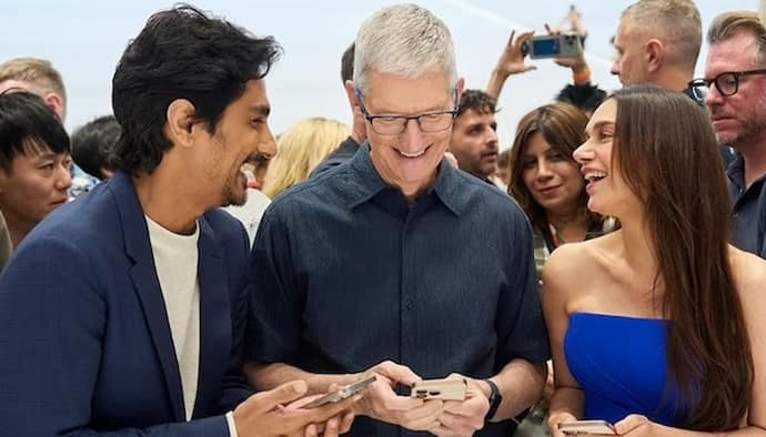 Aditi Rao Hydari, Siddharth at launch of iPhone 16 series: Star couple poses with Tim Cook