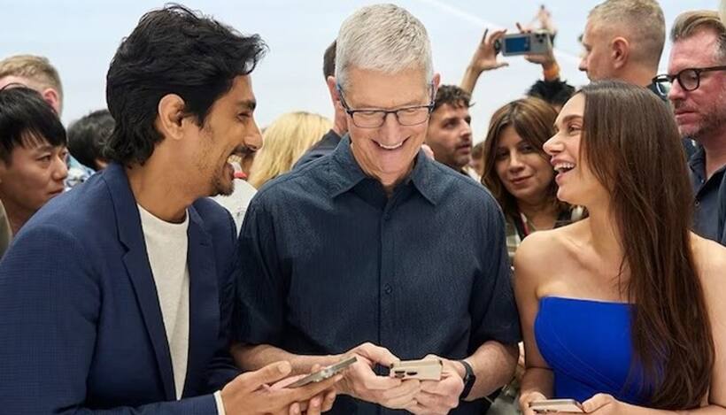 Aditi Rao Hydari, Siddharth at launch of iPhone 16 series: Star couple poses with Tim Cook