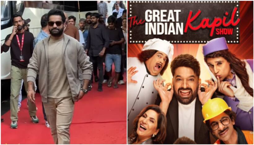 Devara: Kapil Sharma welcomes Jr NTR; actor promotes upcoming movie, video from sets go VIRAL - WATCH