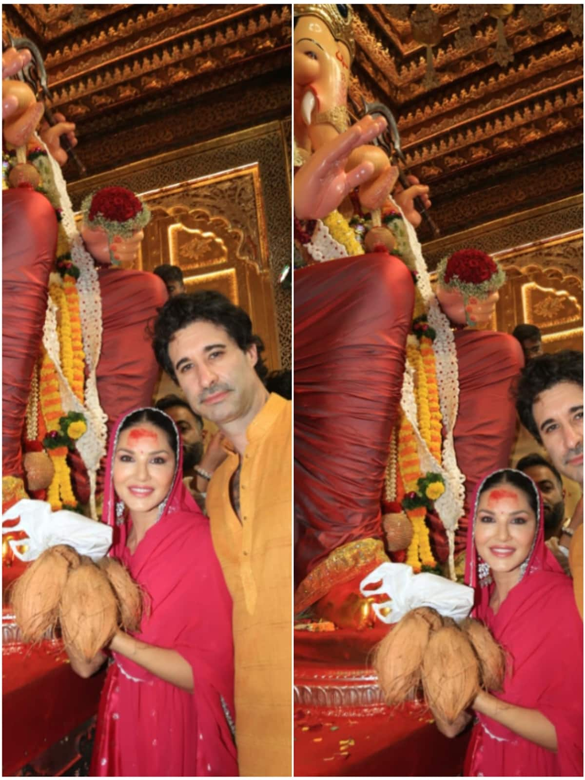 Sunny Leone, Daniel Weber visit Lalbaugcha Raja for Darshan; see pics ATG