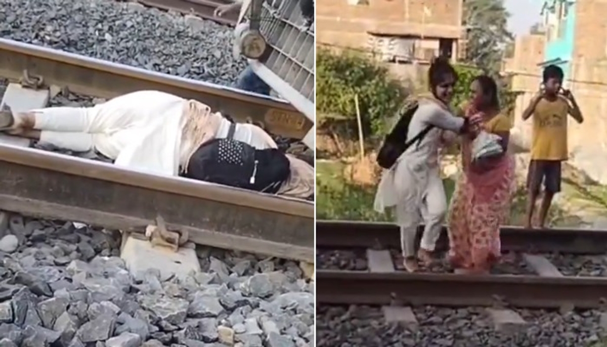 Bihar Girl falls asleep on railway track while attempting suicide, saved by train driver's response (WATCH) snt