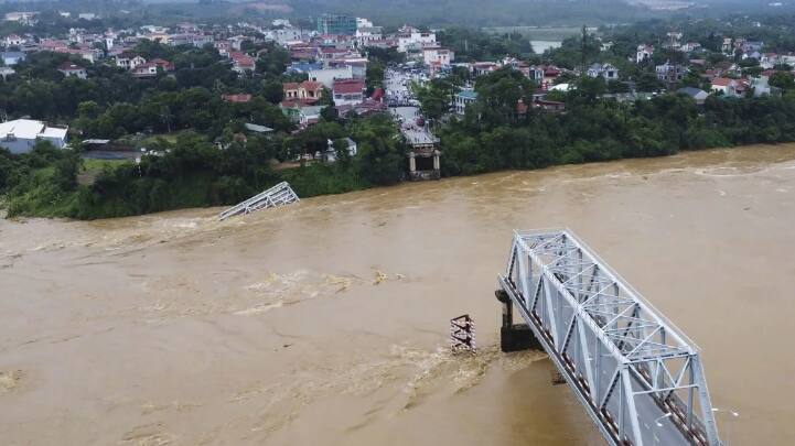 Typhoon Yagi collapsed a bridge 