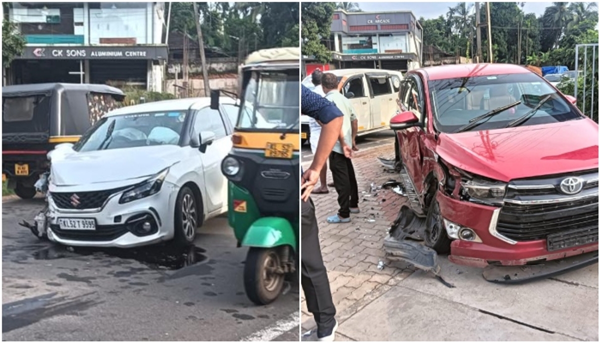 Swift car and Innova Car Accident in palakkad Pattambi 2 people were injured