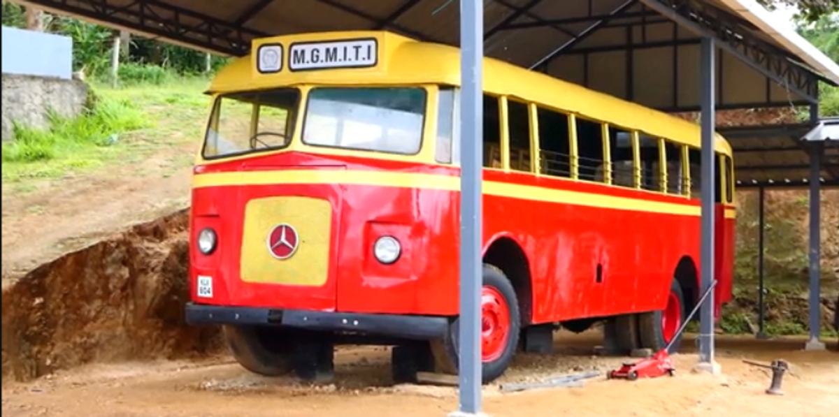 group of students gave a new life to the vintage bus Tata Mercedes Benz