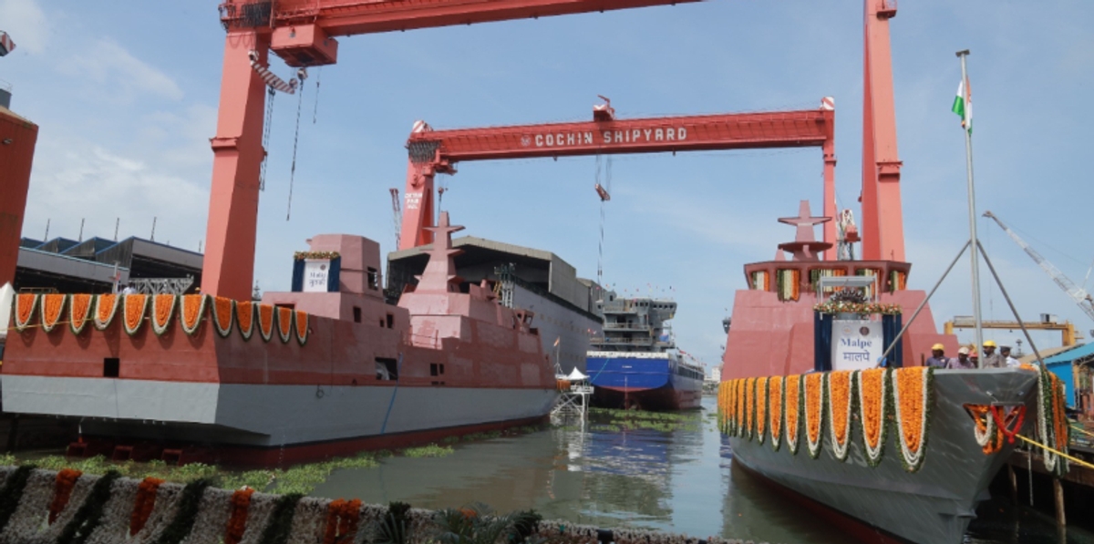 Strong enough to strengthen the navy Two more anti submarine attack ships were launched in Kochi