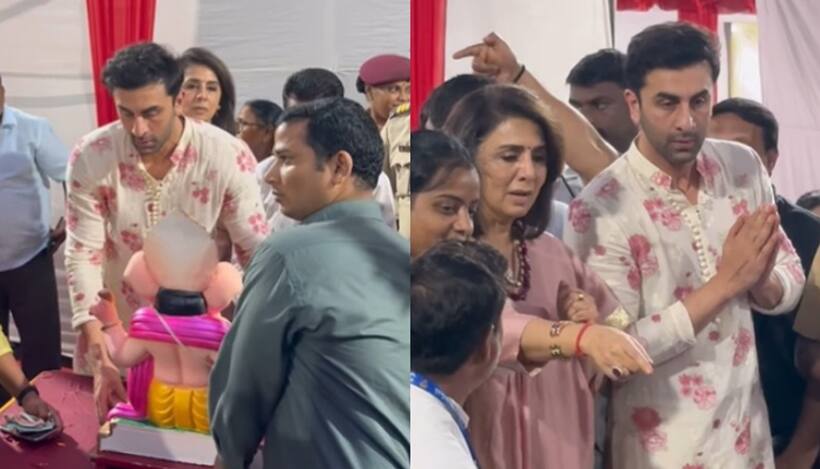 'Where is Alia Bhatt?' Netizens question as Ranbir Kapoor-Neetu perform Ganpati Visarjan