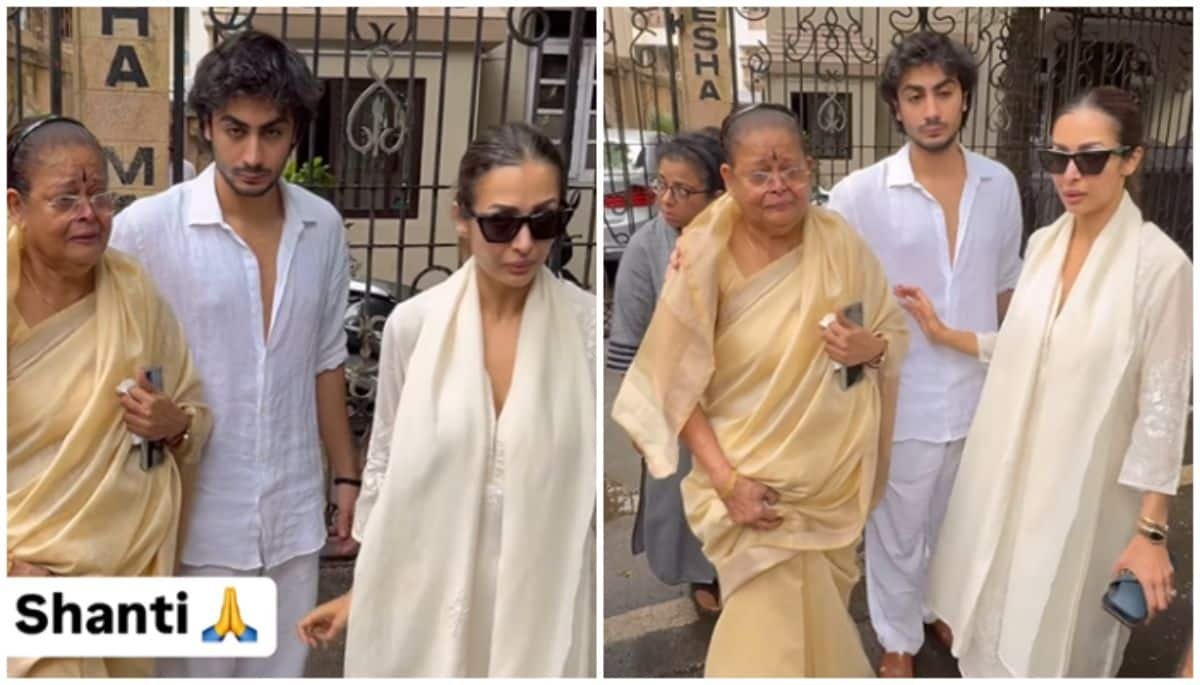 Anil Mehta's funeral: Malaika's mother Joyce Polycarp breaks down; her son Arhaan Khan consoles [WATCH] ATG