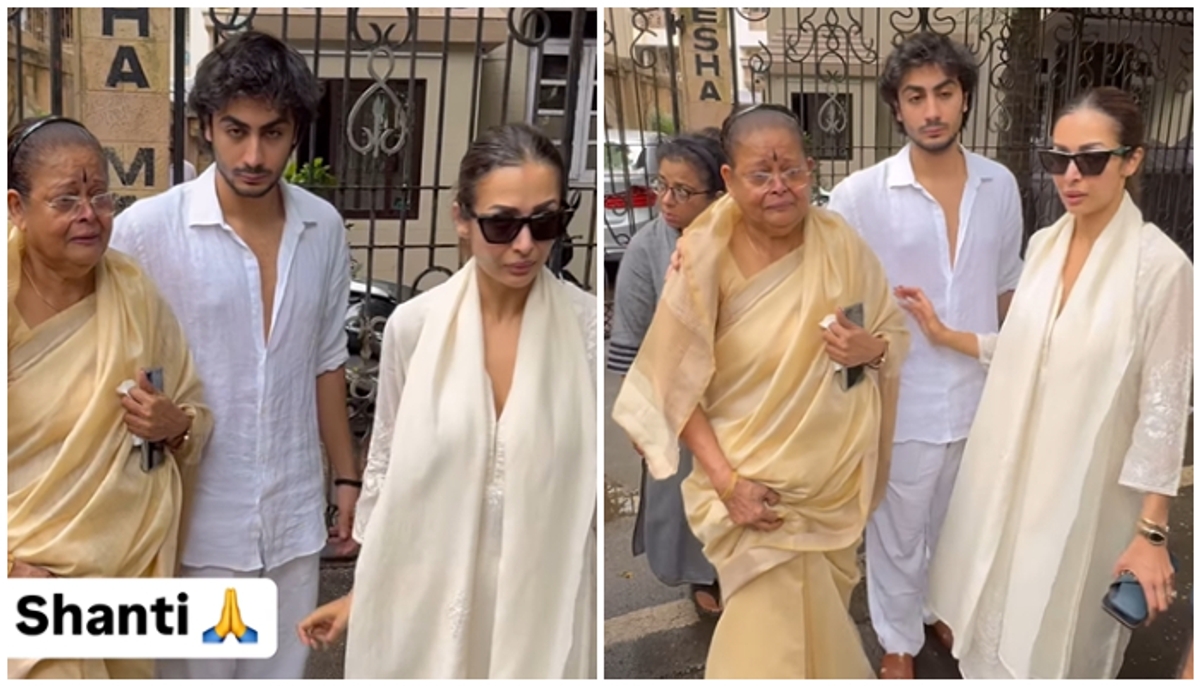 Anil Mehta's funeral: Malaika's mother Joyce Polycarp breaks down; her son Arhaan Khan consoles [WATCH] ATG