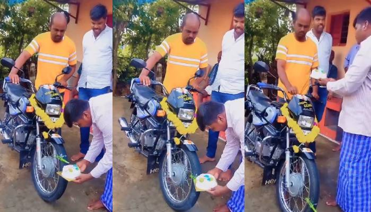 man celebrating bikes birthday viral video