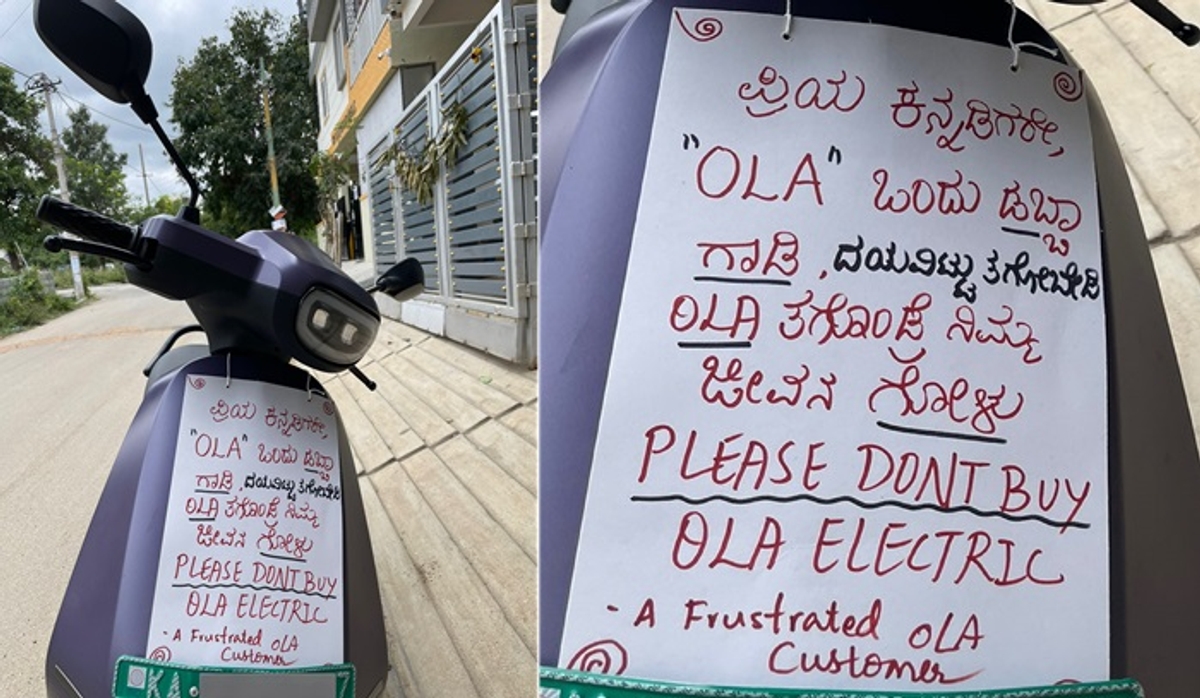 Dont buy ola electric Frustrated ev scooter customer request kannadigas with message ckm