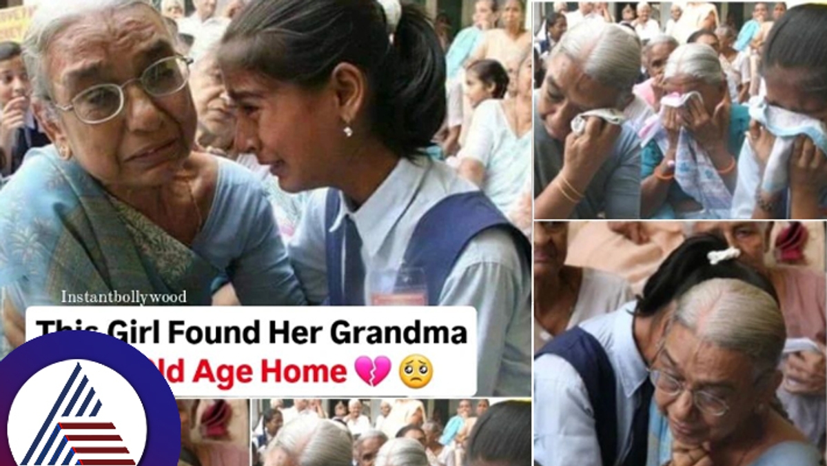 Viral picture is of a girl who ended up finding her grandmother in an old age home after school tour suc