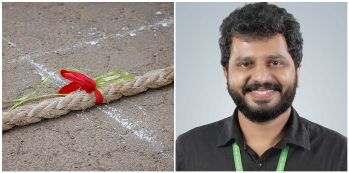 Disaster in Onam festival Thevara SH College Young teacher dies after collapsing during tug of war competition