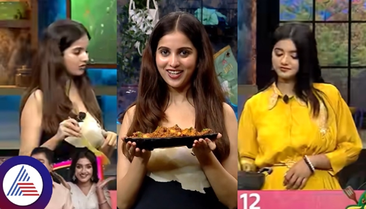 Actress Niveditha Gowda cooked Kashmiri chicken with Anchor jahnavi sat