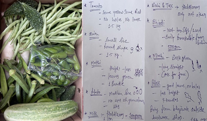 Retired IFS Officer Shares Wife's Detailed Vegetable Shopping List