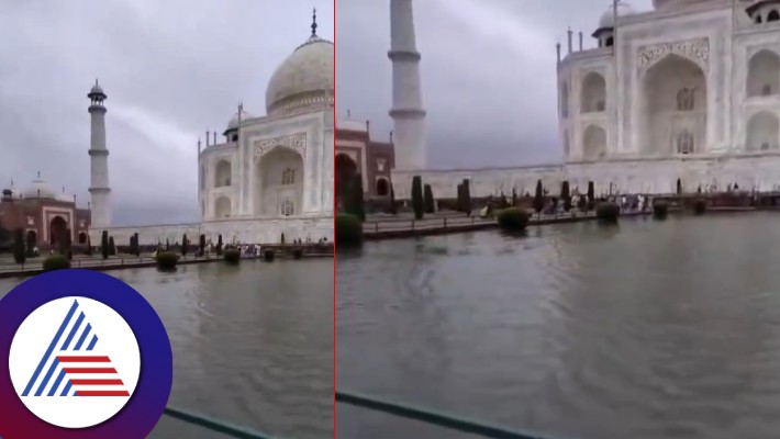 water leakage in taj mahal s main dome after heavy rain rav