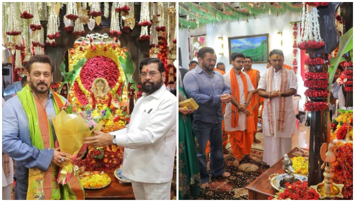 [See pics] Salman Khan joins Maharashtra CM Eknath Shinde at his residence for Ganesh Chaturthi celebrations RTM