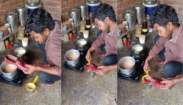 This man tea strain with use his shoes video gone viral mrq