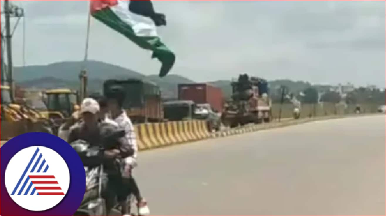 Palestine flag flying in Chikkamagalur video went viral on social media rav