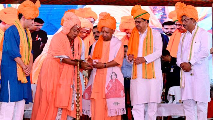 Yogi-Adityanath-with-Tripura-Chief-Minister-Dr-Manik-Saha-inaugurates-Siddheshwari-temple