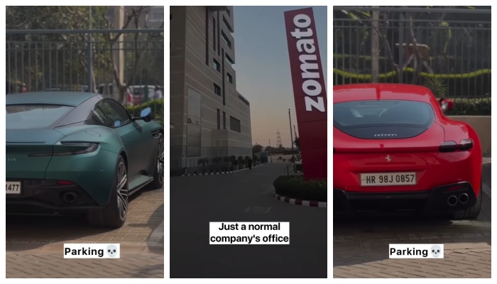 Video of Zomato office parked from Porsche to BMW goes viral in social media 