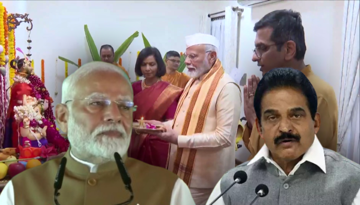 Ganapathi pooja row PM Modi justifies KC Venugopal criticises