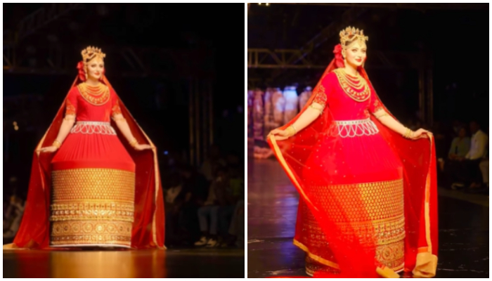 WATCH: Urvashi Rautela stuns in traditional Manipuri bridal attire at Global Fashion Festival 2024 NTI