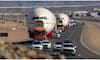 3 Boeing 777 of Saudi Airlines arrived at the runway area in Riyadh by road