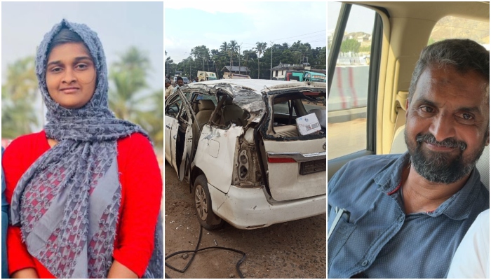 Car lorry accident father and daughter dies