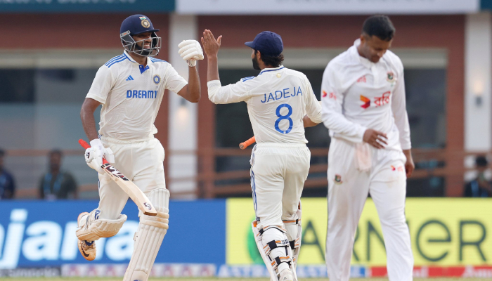 Ravichandran Ashwin And Ravindra Jadeja lift India against Bangladesh in Chennai Test kvn