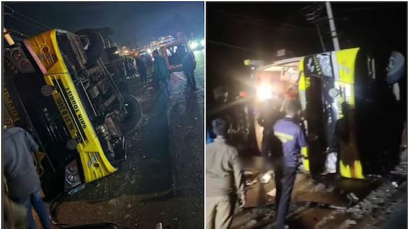 bus coming from Bengaluru to Kerala met an accident Many people were injured