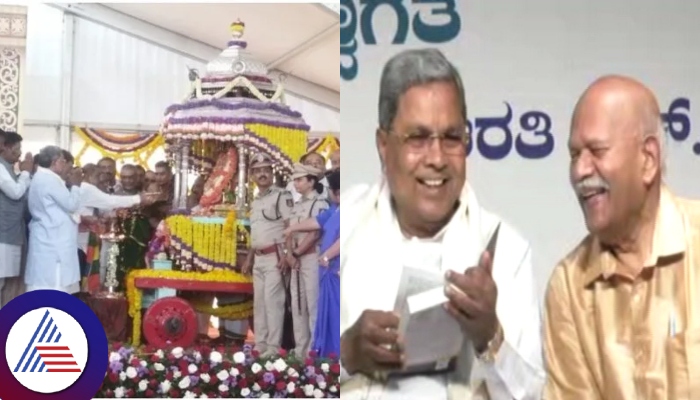 Indian litterateur Hampa Nagarajaiah inaugurating of Mysuru Dasara 2024 sat