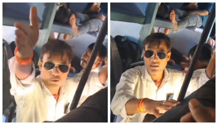 Video of young man arguing for seat without reservation ticket goes viral in social media