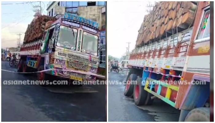 lorry carrying timber collapsed in kalady