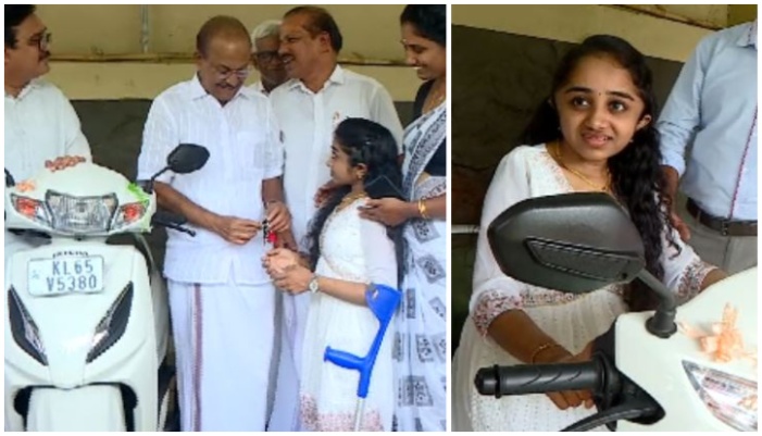 No one listened Dijisha when she asked for a tri scooter and PK Kunhalikutty brought it and handed over