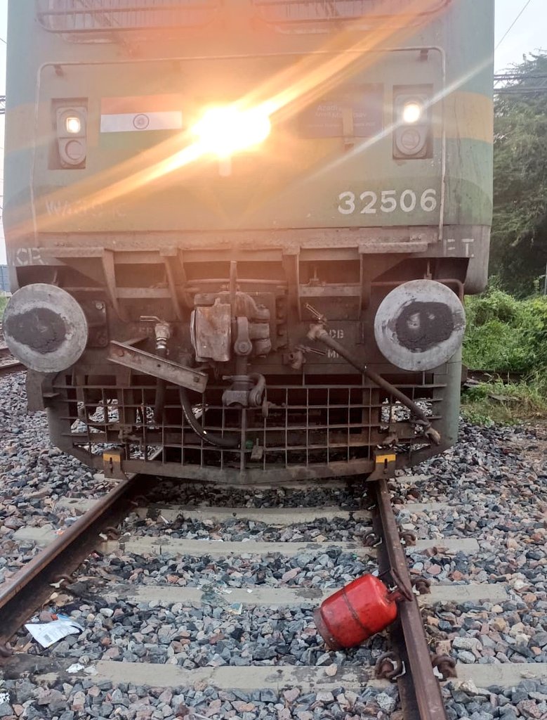 Another train sabotage? Gas cylinder found on railway track in UP; tragedy averted; see viral pic shk