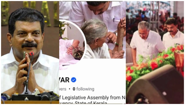 pv anvar Changed his facebook cover photo with pinarayi vijayan