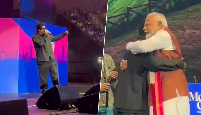 Viral video PM Modi greets Hanumankind with 'Jai Hanuman', hugs Aditya Gadhvi at stage (WATCH) gcw