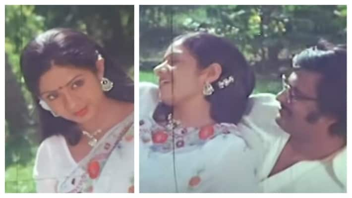 Sridevi acted in a romantic song while sitting with Rajinikanth mma