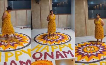 Police booked case against Bengaluru malayali Woman for Destroys Onam Pookalam Made By Children