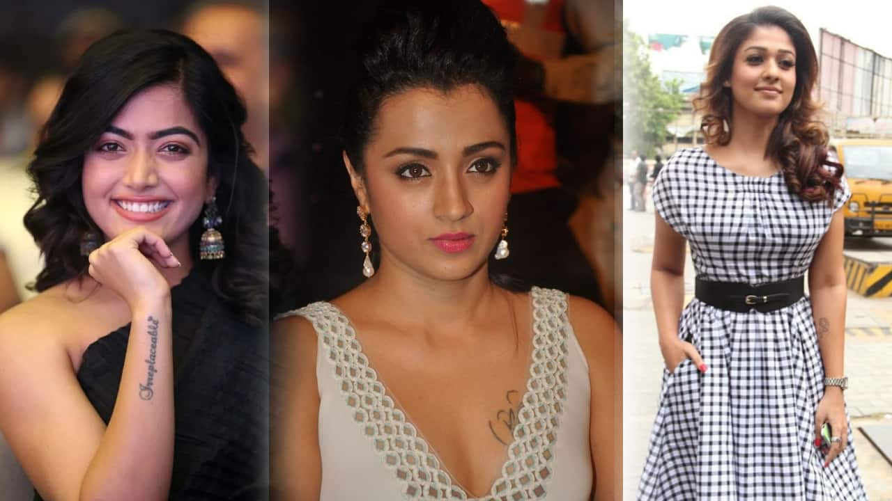 South Indian  Actresses and Their Secret Tattoos  From Nayanthara rashmika mandanna to Trisha gow