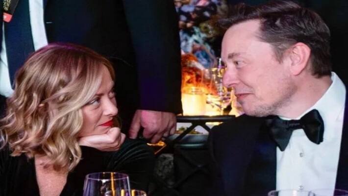Elon Musk with Giorgia Meloni 