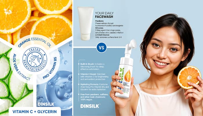 Unlock Brighter, Healthier Skin with Dinsilk's Vitamin C Foaming Face Wash