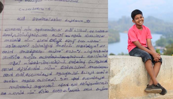 beautiful note about rain by sixth standard student sreehari s facebook post 