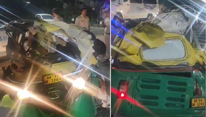 Bengaluru collision between lorry and auto claims woman passenger life near Vidhana Soudha vkp