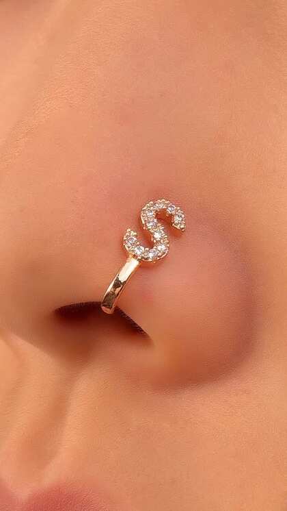 Name Letter Nose Pin