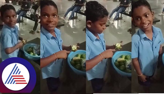 4th class student sell fruits in lingasugur bus stand video viral mrq