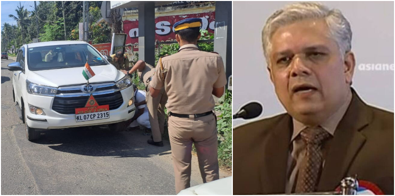 Kerala Accident latest news High Court Justice Devan Ramachandran vehicle crashed after falling into pothole and burst tire