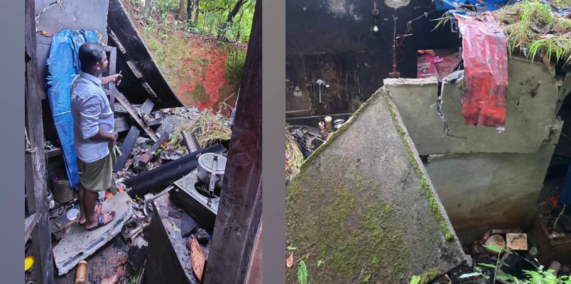 house and furnitures completely damaged in lightening strike in idukki 